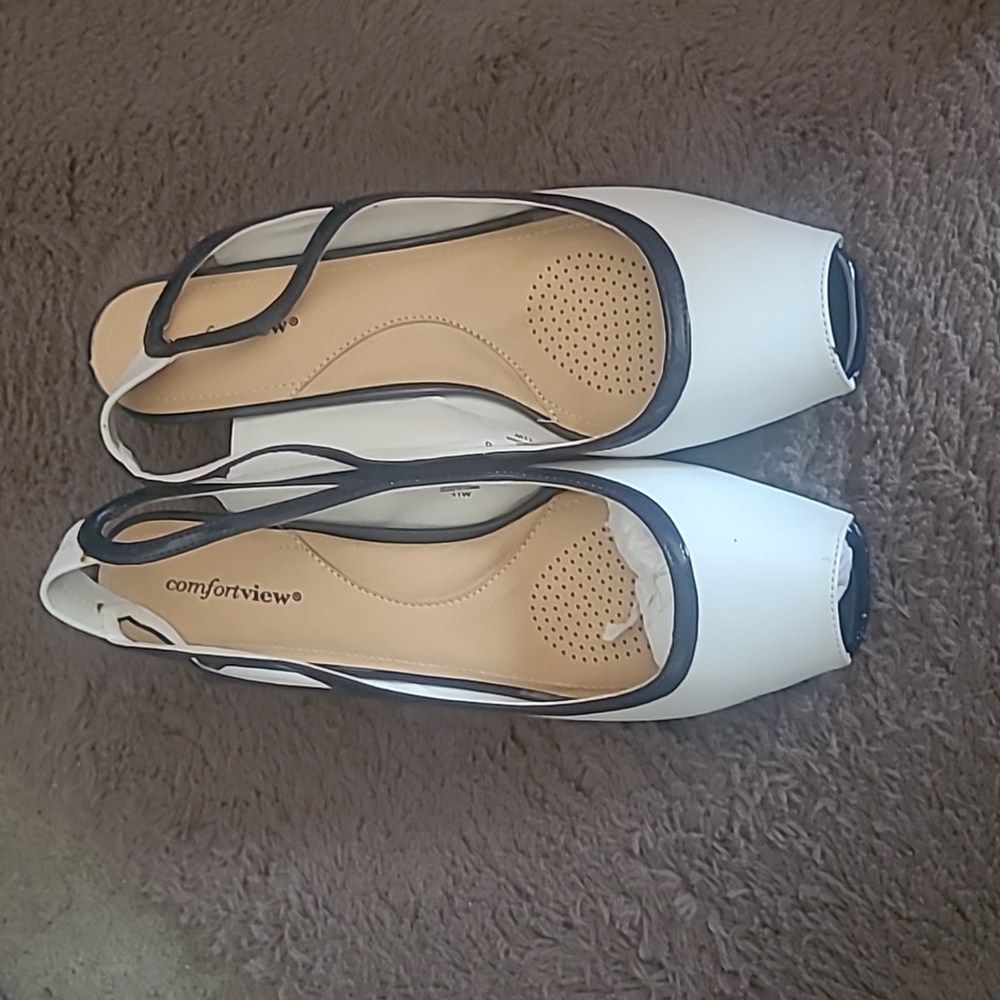 Womens comfort view strap high heels.